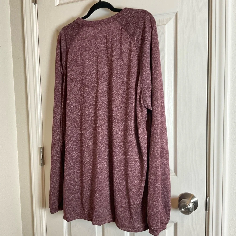 Adidas Heathered Burgundy Long Sleeve Shirt Size X-Large